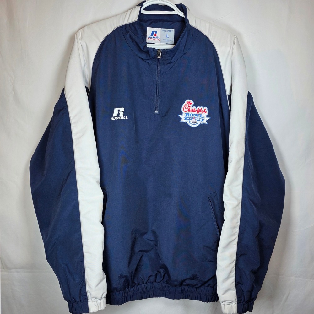 Russell Athletic Chick-fil-A Bowl Quarter Zip Windbreaker Mens Large Navy Blue